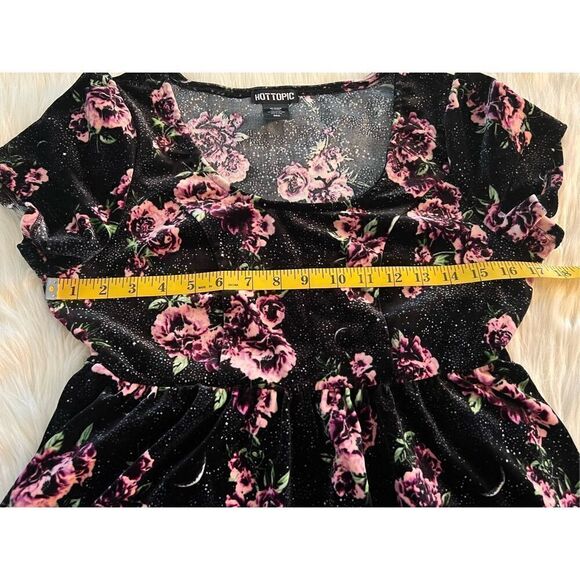 Hot Topic Roses & Moons Velvet Dress (Med) - Picture 7 of 9